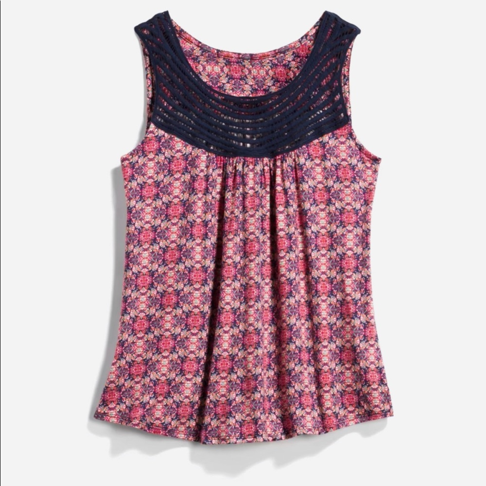 Love Appella Mackinley Crochet Yoke Knit Top